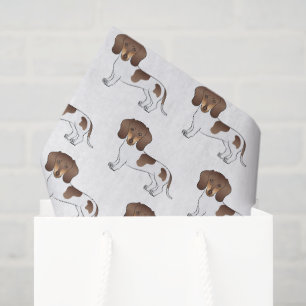 Papier Mousseline Motif de Dachshund à poil court chocolat et tan pi