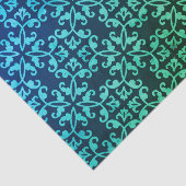 Papier Mousseline Motif de Damas de Gradient vert de paon  (Détail)