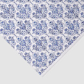 Papier Mousseline Motif de damassé de Flourish - bleu (Détail)