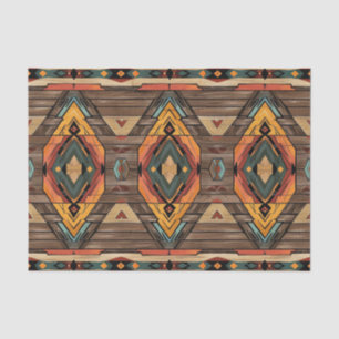 Papier Mousseline Motif de découpage en bois Aztec Faux