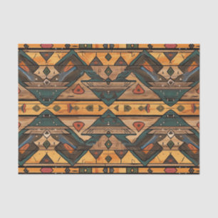 Papier Mousseline Motif de découpage en bois Aztec Faux