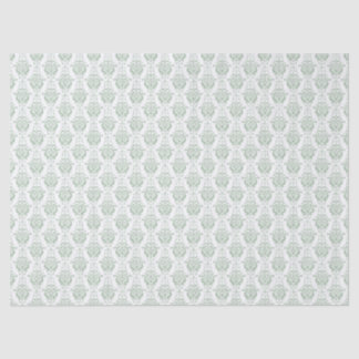 Papier Mousseline Motif de découpage vintage Sage vert Damask