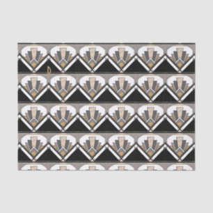 Papier Mousseline Motif de délice Art Déco personnalisé Initial