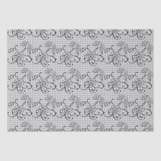 Papier Mousseline Motif de dentelle florale (Recto)