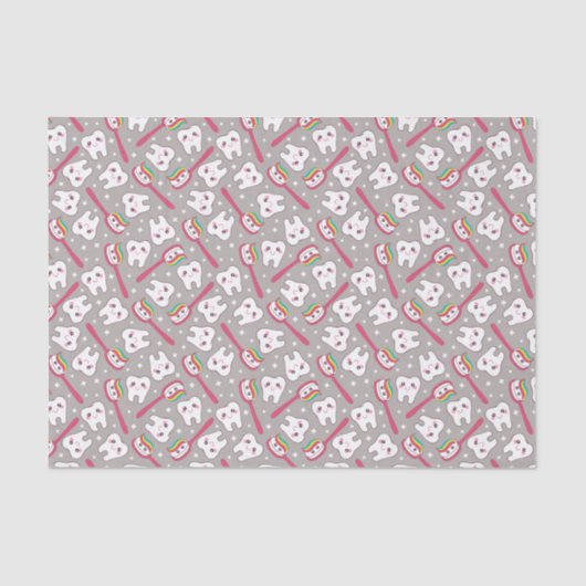 Papier Mousseline Motif de dents d'arc-en-ciel (Recto)