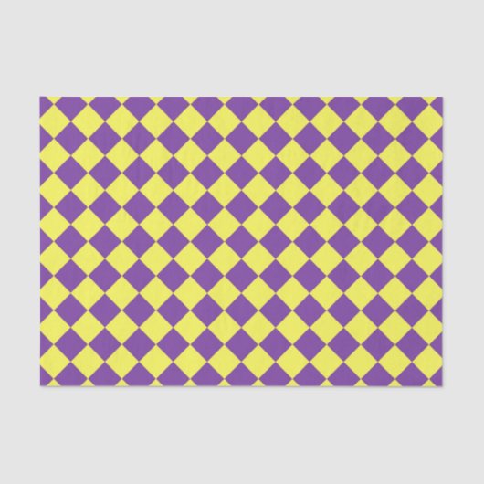 Papier Mousseline Motif de diamant jaune pourpre Checker (Recto)