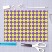 Papier Mousseline Motif de diamant jaune pourpre Checker (Artisanat)