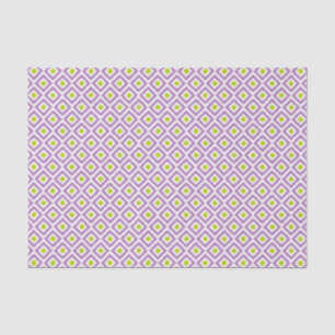 Papier Mousseline Motif de diamants Ikat violet et vert