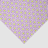 Papier Mousseline Motif de diamants Ikat violet et vert (Détail)