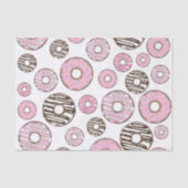 Papier Mousseline Motif De Donuts, Donuts Roses, Donuts Blancs (Recto)