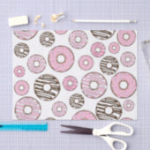 Papier Mousseline Motif De Donuts, Donuts Roses, Donuts Blancs (Artisanat)