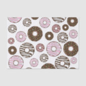 Papier Mousseline Motif De Donuts, Donuts Roses, Donuts Brown (Recto)