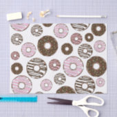 Papier Mousseline Motif De Donuts, Donuts Roses, Donuts Brown (Artisanat)