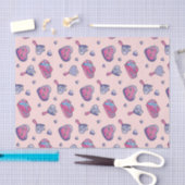 Papier Mousseline Motif de doodle de la Saint-Valentin rose violet m (Artisanat)