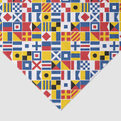 Papier Mousseline Motif de drapeaux de signal nautique (Détail)