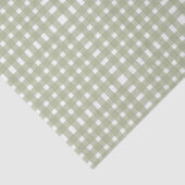 Papier Mousseline Motif de En vichy blanc Sage Green (Détail)