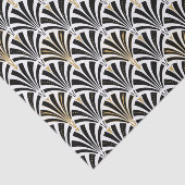 Papier Mousseline Motif de fan d'art déco - noir et blanc (Détail)