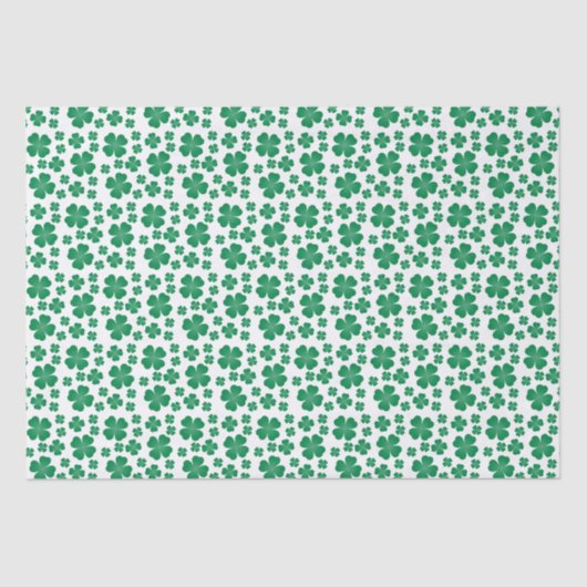 Papier Mousseline Motif de fermeture à quatre feuilles vert (Recto)