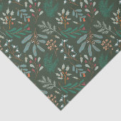 Papier Mousseline Motif de feuillage de Noël vert rustique (Détail)