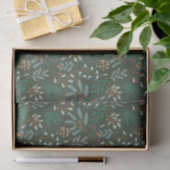 Papier Mousseline Motif de feuillage de Noël vert rustique (Cadeau)