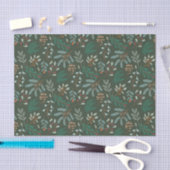 Papier Mousseline Motif de feuillage de Noël vert rustique (Artisanat)