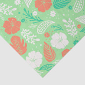 Papier Mousseline Motif de feuillage vert et orange (Détail)