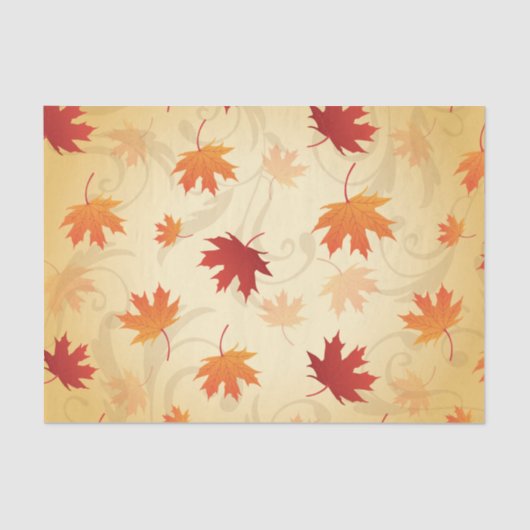 Papier Mousseline Motif de feuille d'automne (Recto)