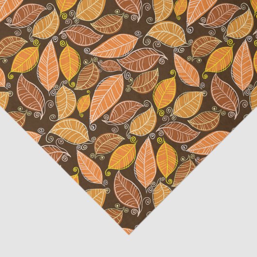Papier Mousseline Motif de feuille d'automne (Détail)