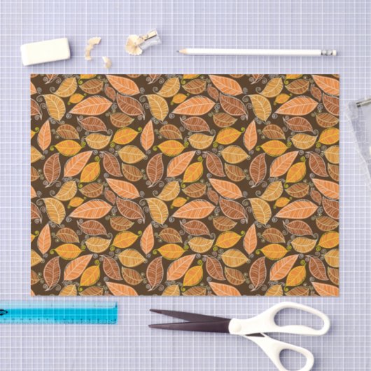 Papier Mousseline Motif de feuille d'automne (Artisanat)