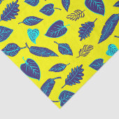 Papier Mousseline Motif de feuille tropicale jaune vif (Détail)