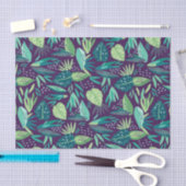 Papier Mousseline Motif de feuilles botaniques profondes et vertes (Artisanat)