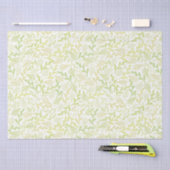 Papier Mousseline Motif de feuilles de printemps vert (Artisanat)