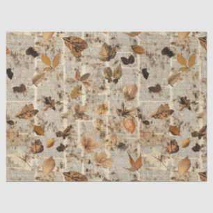 Papier Mousseline Motif de feuilles pressées rustiques – Botanique d