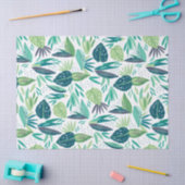 Papier Mousseline Motif de feuilles végétales vertes (Artisanat)