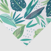 Papier Mousseline Motif de feuilles végétales vertes (Détail)