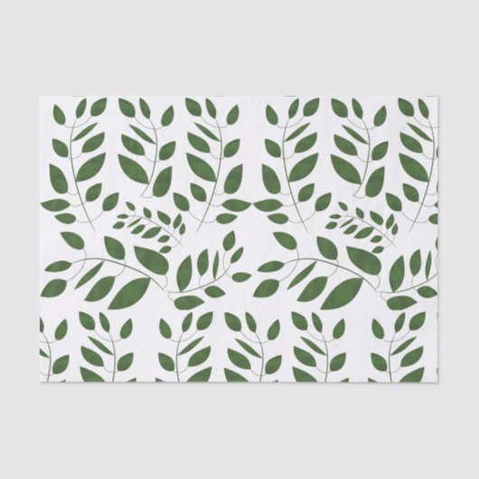 Papier Mousseline Motif de feuilles vertes (Recto)