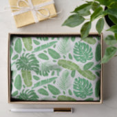 Papier Mousseline Motif de feuilles vertes modernes tropicales (Cadeau)