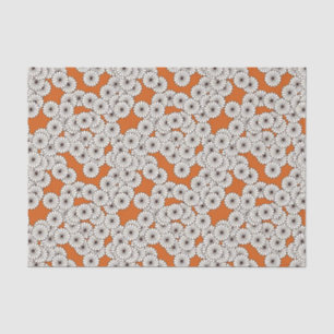 Papier Mousseline Motif de fleur d'art déco - crème sur la rouille