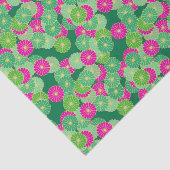 Papier Mousseline Motif de fleur d'art déco - nuances de vert, (Détail)