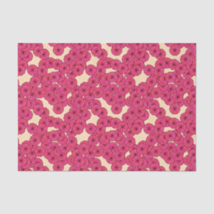 Papier Mousseline Motif de fleur d'art déco - rose-foncé et pêche