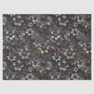 Papier Mousseline Motif de fleur en métal rouillé Steampunk pour déc