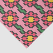 Papier Mousseline Motif de fleur pixel 8 bits (Détail)