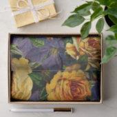 Papier Mousseline Motif de fleur rose de cru foncé romantique (Cadeau)