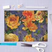 Papier Mousseline Motif de fleur rose de cru foncé romantique (Artisanat)