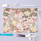 Papier Mousseline Motif de fleur rose de cru rose romantique (Artisanat)