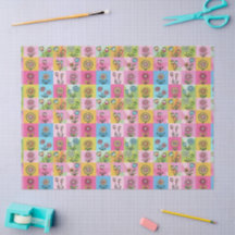 Motif de fleurs coloré tendance Rétro pour anniver