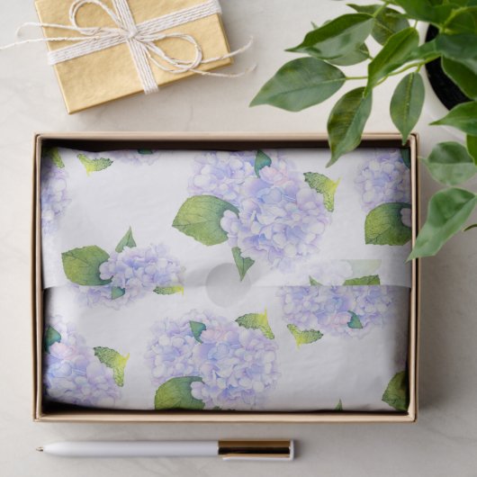 Papier Mousseline Motif de fleurs d'aquarelle Hydrangea (Cadeau)