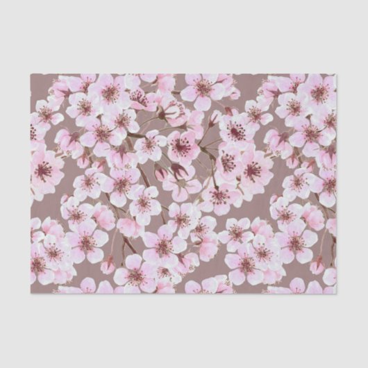 Papier Mousseline Motif de fleurs de cerisiers (Recto)