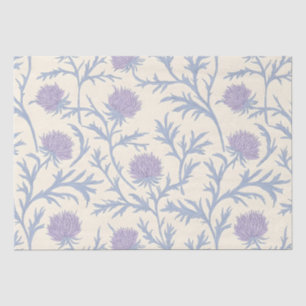 Papier Mousseline Motif de fleurs de chardon de lavande