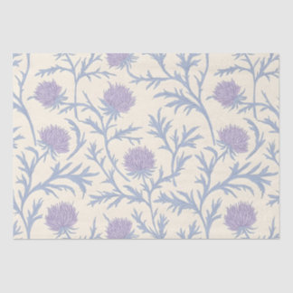 Papier Mousseline Motif de fleurs de chardon de lavande